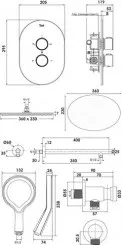 Pack thermostatique de douche à encastrer Ori'O  Inside