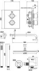 Pack thermostatique de douche à encastrer noir mat Fact'Ory  Inside