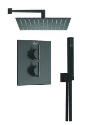 Pack thermostatique de douche à encastrer noir mat Factor'y  Inside