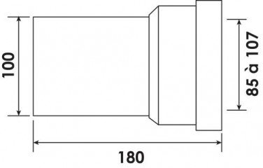 Pipe WC droite 100mm