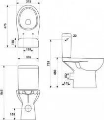 Pack WC surélevé PMR sans bride 