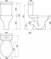 Pack WC sans bride NF LIMPIO charnières inox 