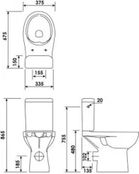 Pack WC surélevé PMR sans bride sans abattant 
