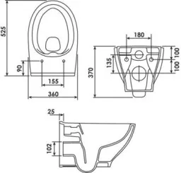 Cuvette suspendue design carénée sans bride 