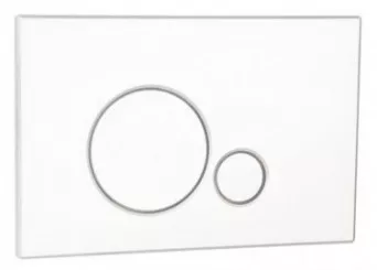 Plaque de commande 3/6 litres ronde blanche 