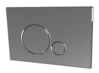 Plaque de commande 3/6 litres ronde chromée 