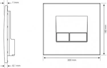 Plaque de commande 3/6 litres blanche 