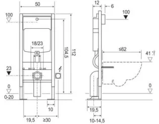 Bâti-support WC autoportant Duofix + plaque Sigma01 - GEBERIT