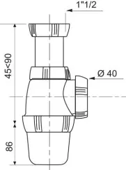 Siphon d'évier neo ø40 - WIRQUIN