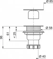 Bonde de douche verticale ø60 - WIRQUIN
