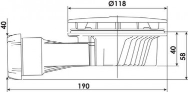 Bonde de douche horizontale extra-plate slim+ ø90 - WIRQUIN