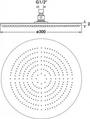 Pomme de tête ronde inox ø300mm chromé