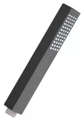 Douchette carrée anticalcaire monojet ABS noir 28 mm 