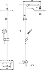 Colonne de douche thermostatique Ori'O 