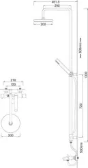 Colonne de bain-douche thermostatique téléscopique Ori'O 