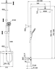 Colonne thermostatique téléscopique corps froid Ori'O 