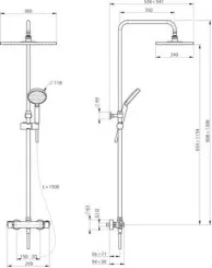 Colonne de douche thermostatique téléscopique Absolu Advance 