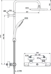 Colonne de douche thermostatique OLYOS - PORCHER