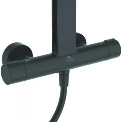 Colonne de douche thermostatique Alu + noir mat - PORCHER