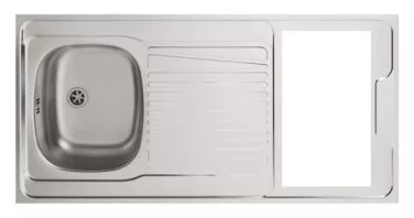 Évier cuisinette inox avec découpe 100x60 