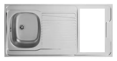 Évier cuisinette inox avec découpe 120x60 