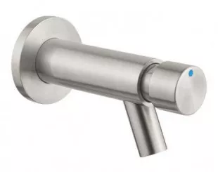 Robinet de lavabo mural temporisé design inox 