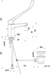 Mitigeur de lavabo Ev'O à levier médical PMR 