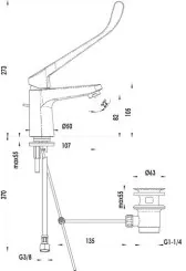 Mitigeur de lavabo Ev'O à levier médical PMR 