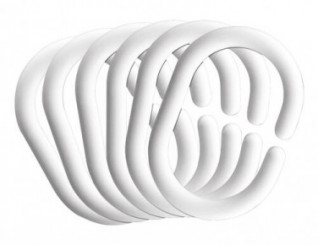 Lot de 12 mousquetons plastique blanc