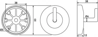 Patère murale nylon - PELLET