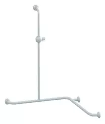Barre de douche en angle en aluminium blanc - PELLET