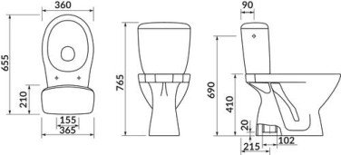 Pack WC sortie verticale double commande - ROLF