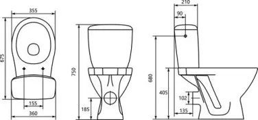 Pack WC standard double commande 