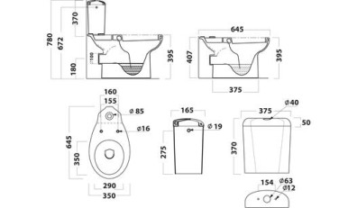 Pack WC standard double commande 