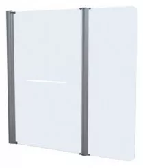 Pare-baignoire 2 volets 140x120cm verre trempe dépoli