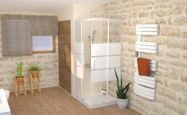 Paroi de douche accès d'angle AUMEA 80cm