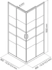 Paroi de douche accès d'angle AUMEA 80cm