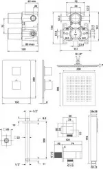 Pack thermostatique de douche à encastrer Cuadr'O 
