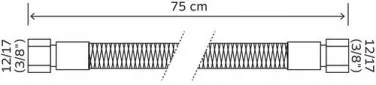 Flexible fioul double femelle RTS 3/8 Longueur 750mm