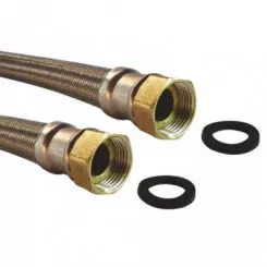 Flexible chauffage droit 1000mm ø25 à 2 écrous tournants 26/34