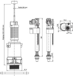 Mécanisme complet à tirette asp 43 avec robinet 99B - SIAMP