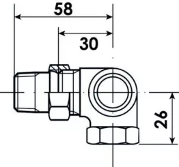 Corps de robinet thermostatique angle à gauche ra-in 15/21 - DANFOSS