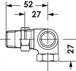 Corps de robinet thermostatique angle à droite ra-dv  auto-équilibrant 12/17 - DANFOSS