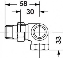 Corps de robinet thermostatique angle à droite ra-dv  auto-équilibrant 15/21 - DANFOSS
