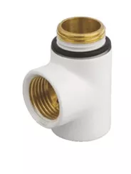 Té d'adaptation blanc pour kit de résistance sèche serviette