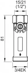 Vanne d'équilibrage à lecture directe F15/21 - M3/4EK débit 3-12L/min