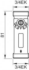 Vanne d'équilibrage à lecture directe M3/4EK - M3/4EK débit 0,60-2,40 L/min