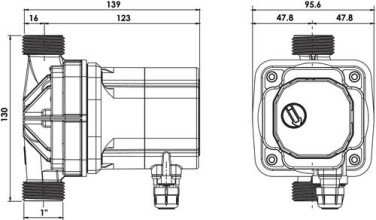 Circulateur eau chaude sanitaire DN15 130mm