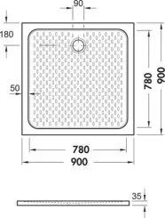 Receveur de douche PMR 90x90 - VILLEROY & BOCH