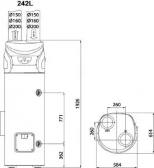 Chauffe eau thermodynamique stable Nuos Primo HC 242L - ARISTON